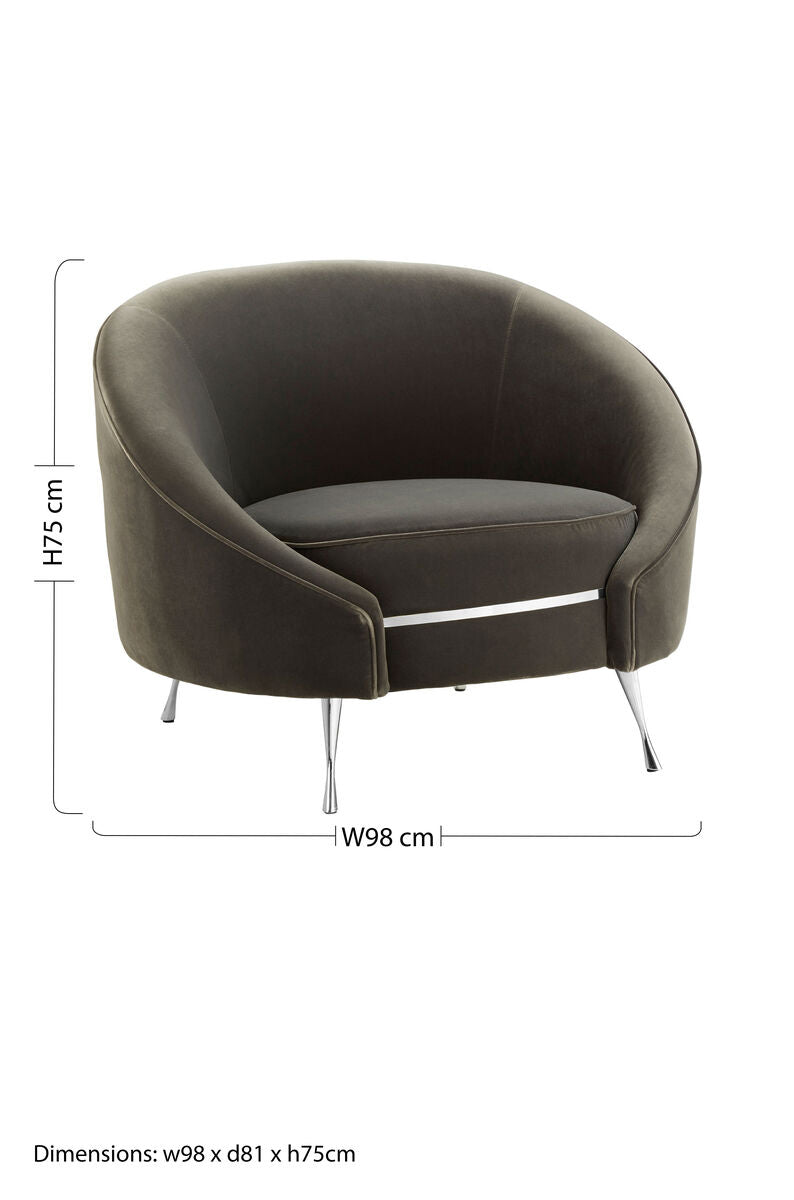 Manhattan Grey Velvet Cocoon Chair - Image 6