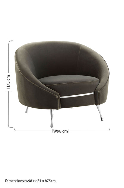 Manhattan Grey Velvet Cocoon Chair