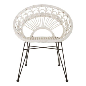 Manado White Natural Rattan Chair