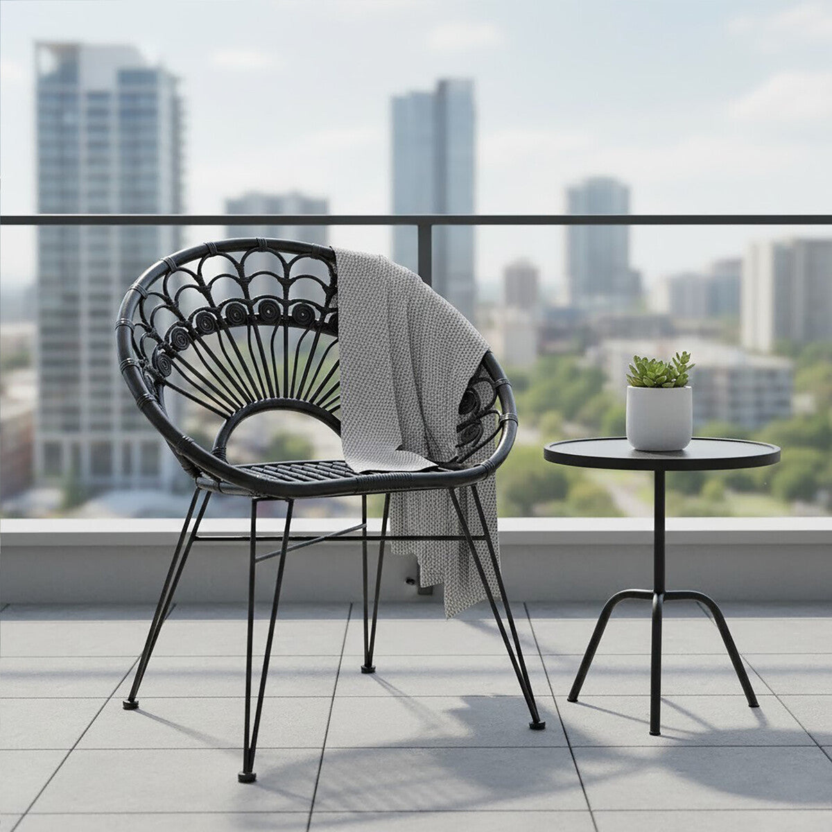 Manado Black Natural Rattan Chair