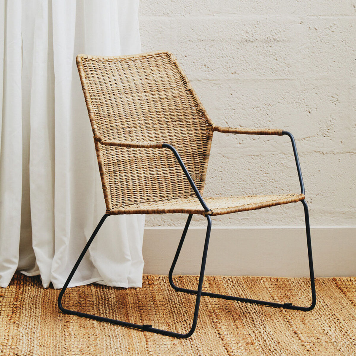 Manado Angled Design Natural Rattan Chair