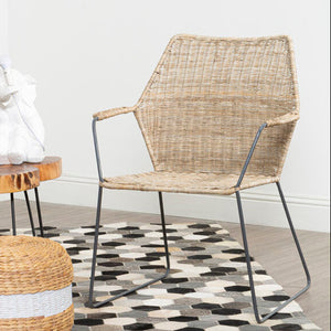 Manado Angled Design Natural Rattan Chair