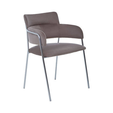 Brown chair with metal legs on a white background