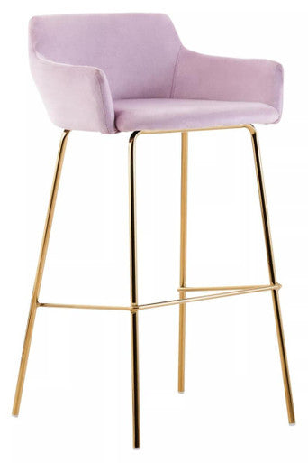 Tamzin Pink Velvet Low Back Bar Chair