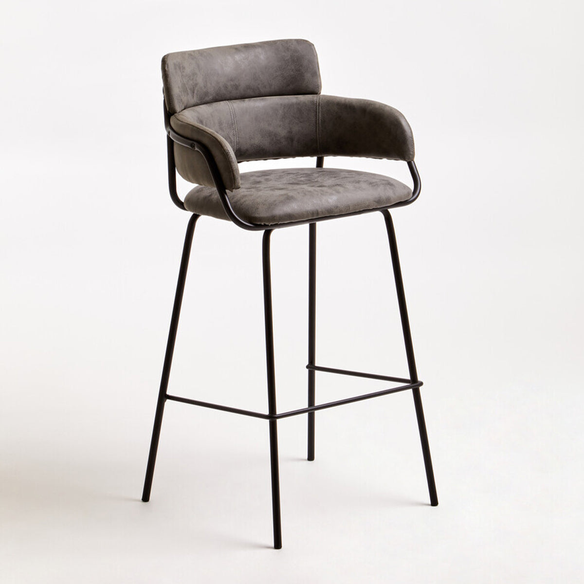 Tamzin Grey Faux Leather Bar Chair