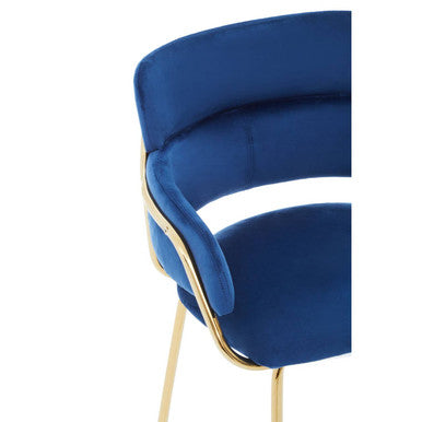 Tamzin Blue Velvet Bar Chair