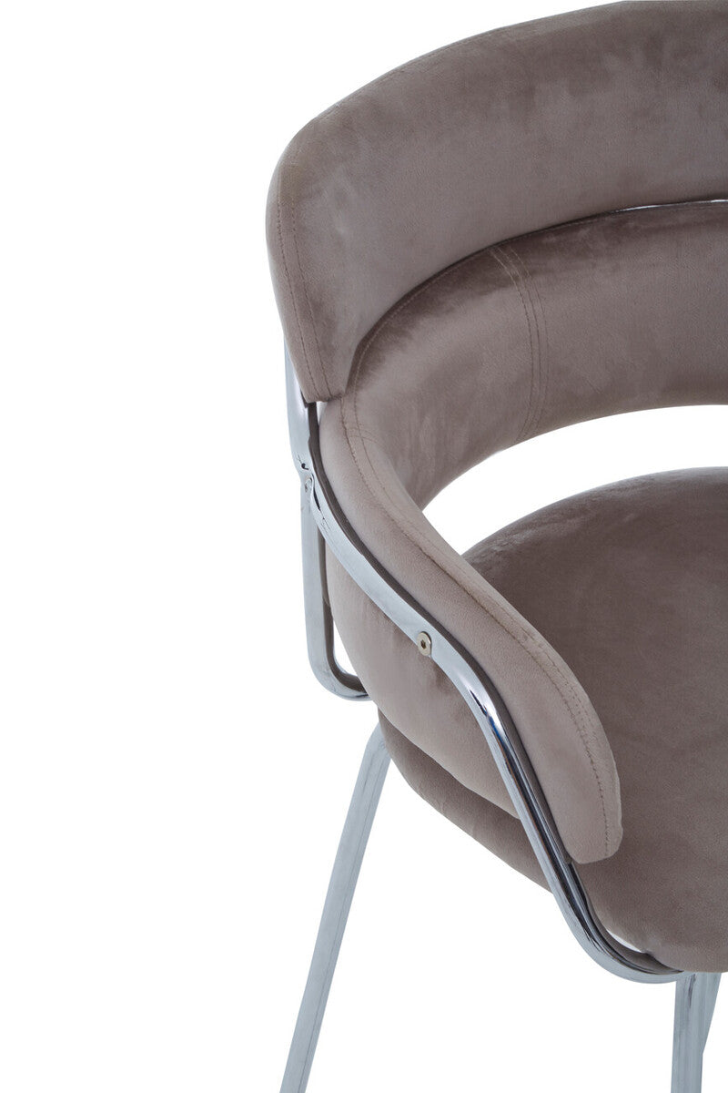 Tamzin Mink Velvet Bar Chair