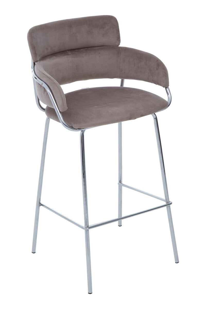 Tamzin Mink Velvet Bar Chair