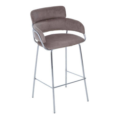 Tamzin Mink Velvet Bar Chair
