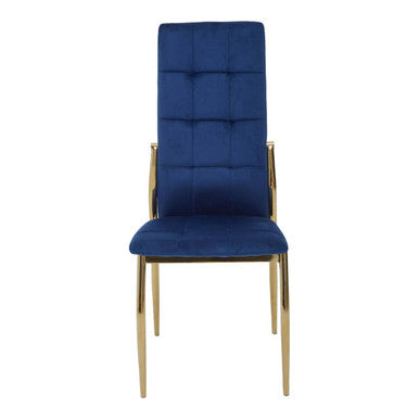 Tamzin Blue Velvet High Back Dining Chair