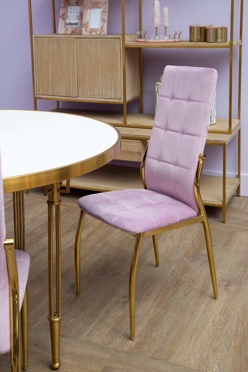Tamzin Pink Velvet High Back Dining Chair