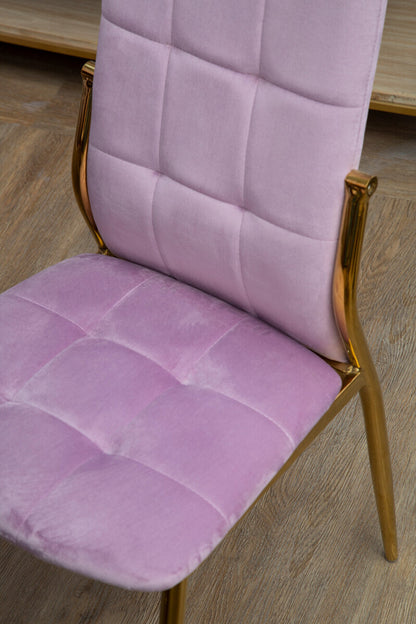 Tamzin Pink Velvet High Back Dining Chair