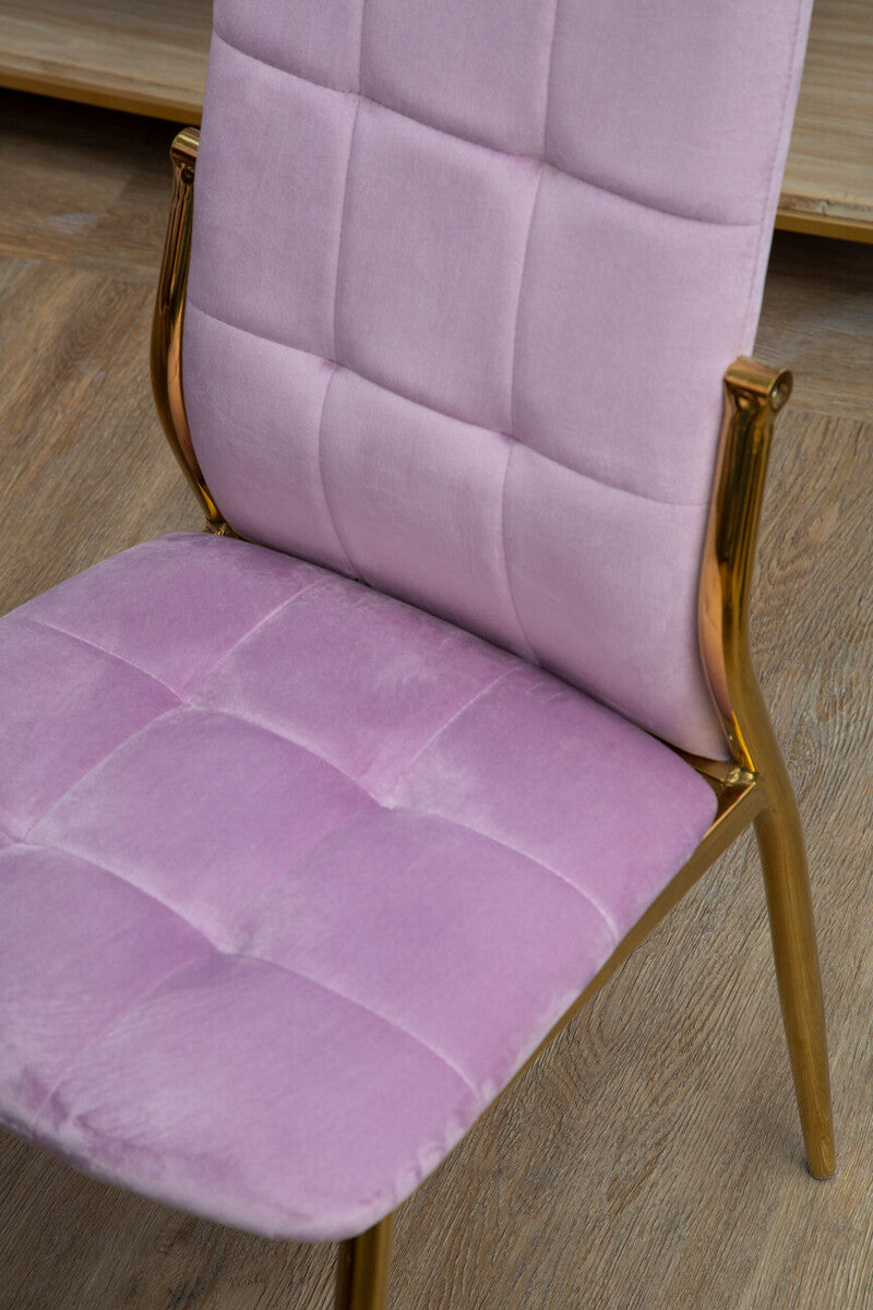 Tamzin Pink Velvet High Back Dining Chair