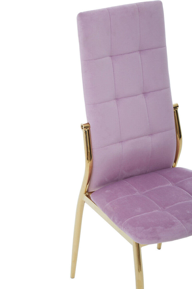 Tamzin Pink Velvet High Back Dining Chair
