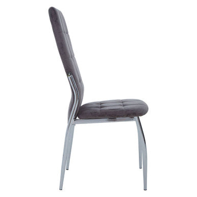 Tamzin Grey Velvet High Back Dining Chair