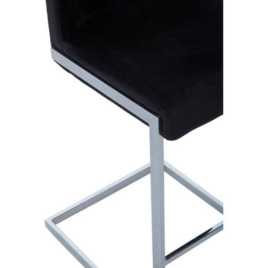 Tamzin Black Velvet Bar Chair With Low Back