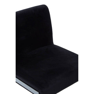 Tamzin Black Velvet Bar Chair With Low Back
