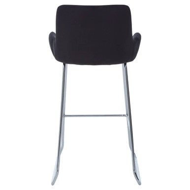 Tamzin Black Velvet Bar Chair With Low Arms