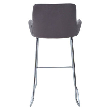Tamzin Grey Velvet Bar Chair With Low Arms