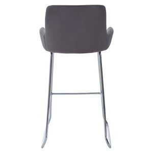 Tamzin Grey Velvet Bar Chair With Low Arms