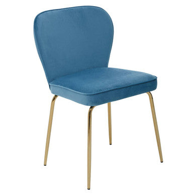 Tamzin Blue Velvet Tapered Back Dining Chair