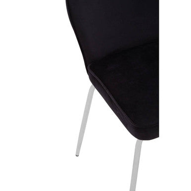 Tamzin Curved Black Chrome Finish Dining Chair