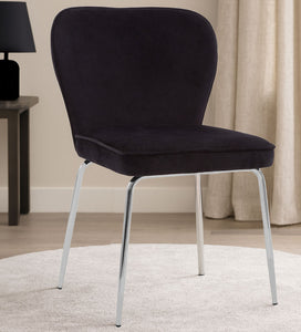 Tamzin Curved Black Chrome Finish Dining Chair