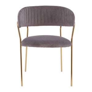 Tamzin Mink Channel Gold Finish Dining Chair