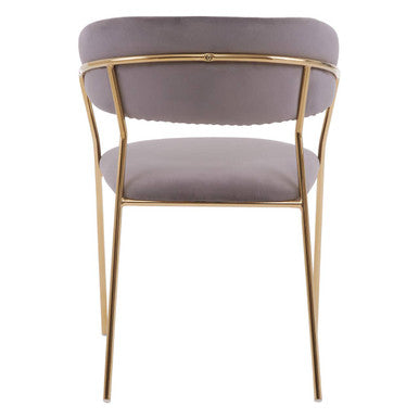 Tamzin Mink Channel Gold Finish Dining Chair