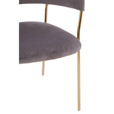 Tamzin Mink Channel Gold Finish Dining Chair