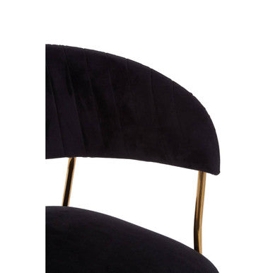 Tamzin Black Channel Gold Finish Dining Chair