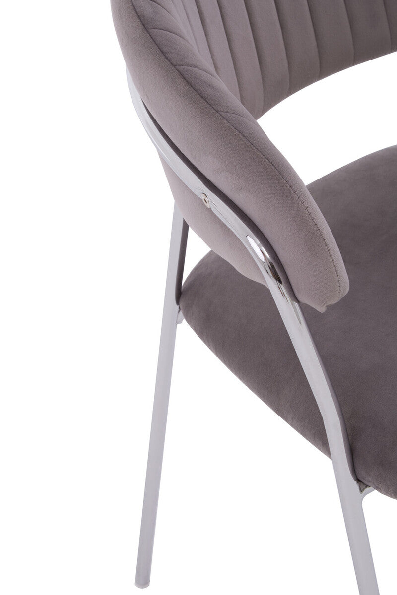 Tamzin Mink Channel Chrome Finish Dining Chair