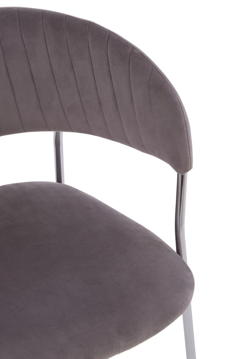 Tamzin Mink Channel Chrome Finish Dining Chair