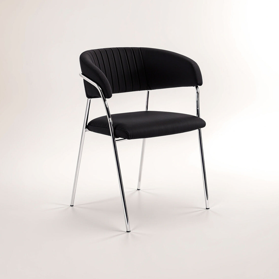 Tamzin Black Channel Chrome Finish Dining Chair