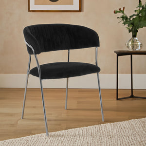 Tamzin Black Channel Chrome Finish Dining Chair