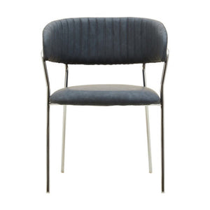 Tamzin Dark Grey Leather Effect Curved Dining Chair