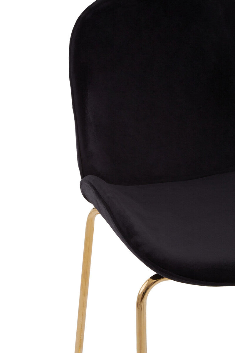 Tamzin Black Velvet Gold Finish Bar Chair