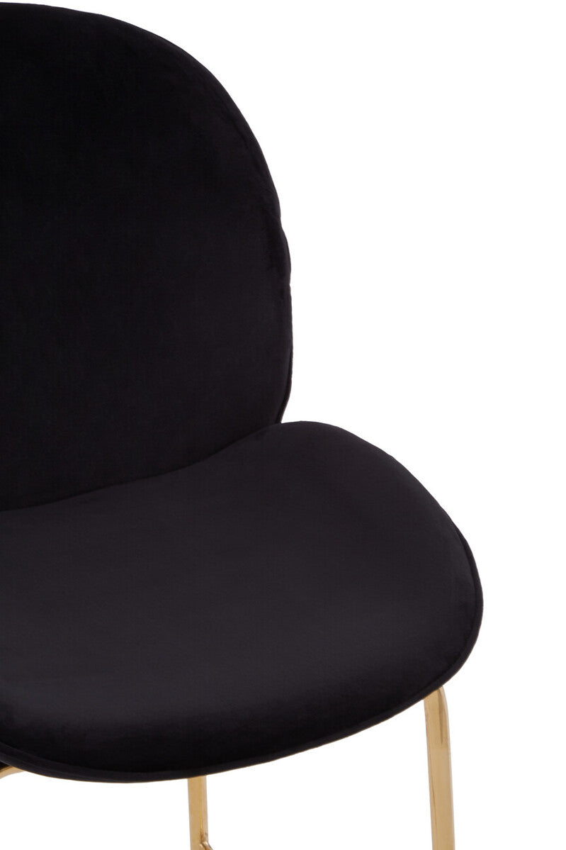 Tamzin Black Velvet Gold Finish Bar Chair