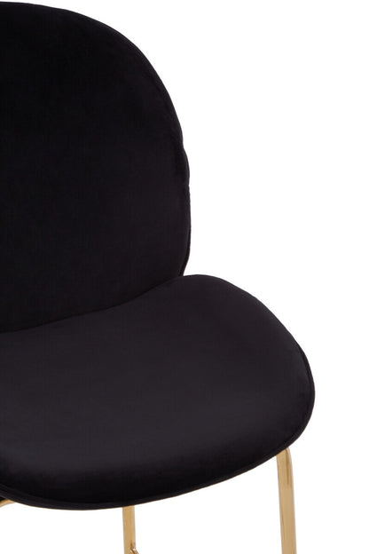 Tamzin Black Velvet Gold Finish Bar Chair