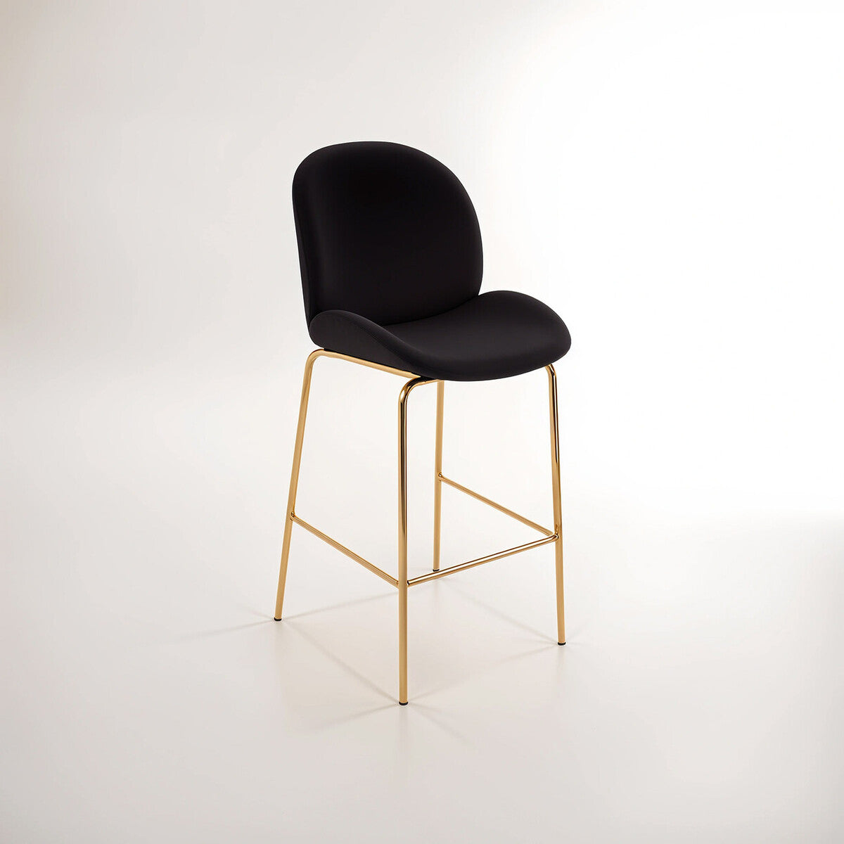 Tamzin Black Velvet Gold Finish Bar Chair