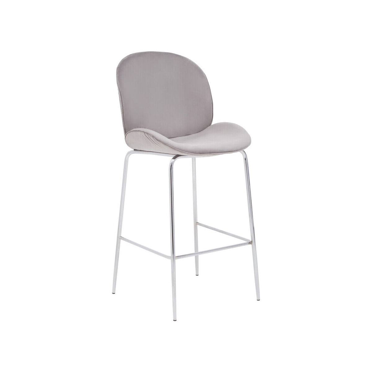 Tamzin Mink Velvet Chrome Finish Bar Chair