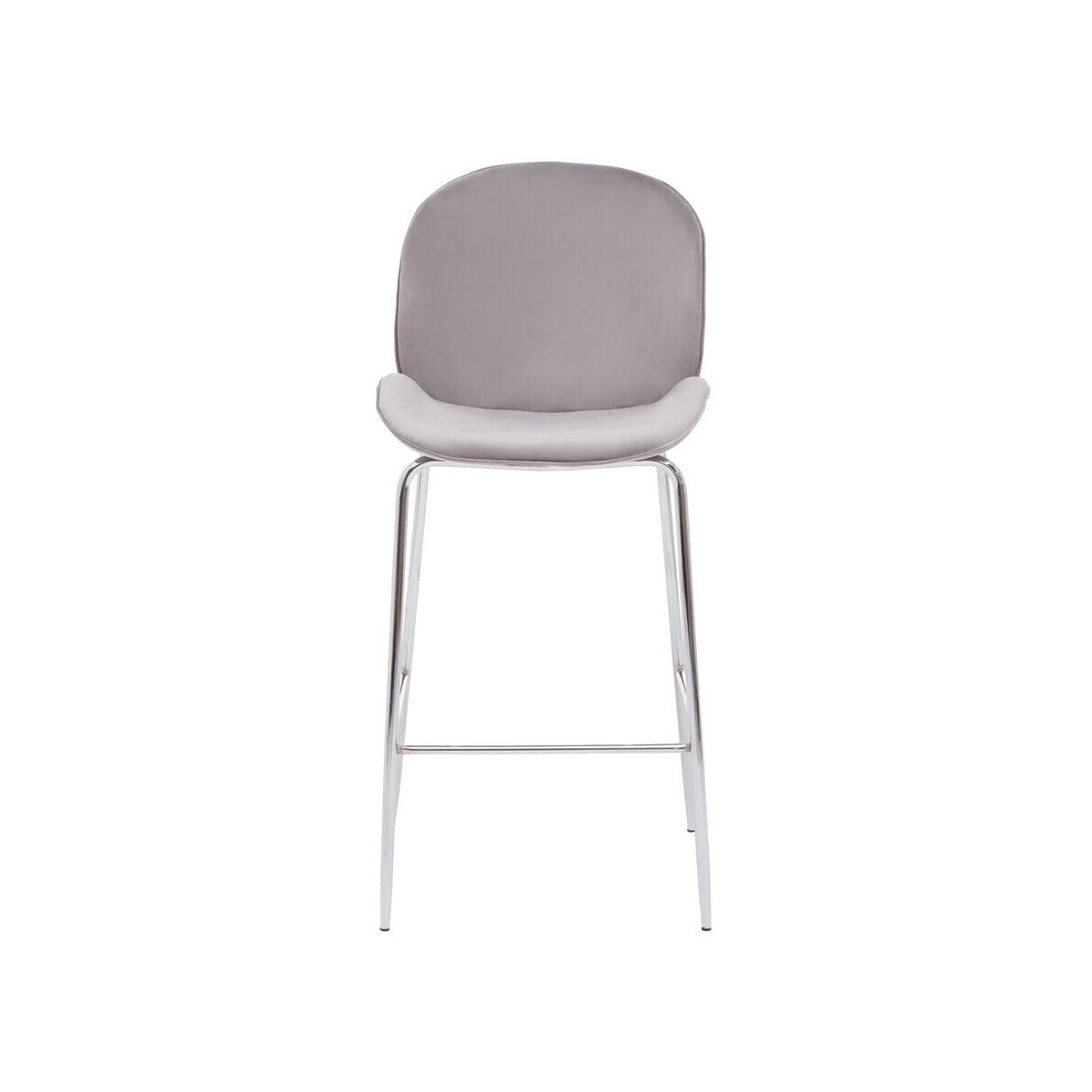Tamzin Mink Velvet Chrome Finish Bar Chair