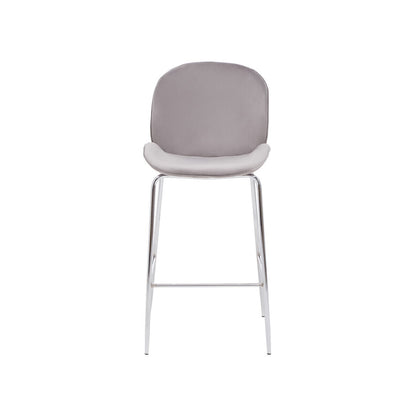 Tamzin Mink Velvet Chrome Finish Bar Chair