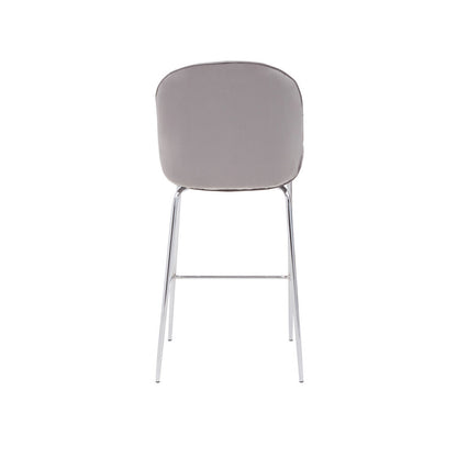 Tamzin Mink Velvet Chrome Finish Bar Chair