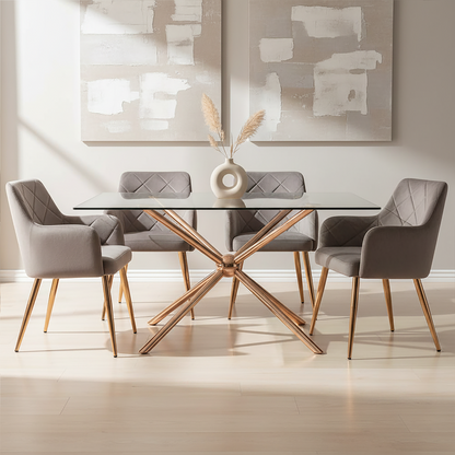 Tamzin Mink Velvet Angular Dining Chair