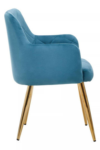 Tamzin Light Blue Velvet Angular Dining Chair