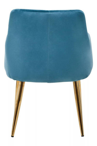 Tamzin Light Blue Velvet Angular Dining Chair