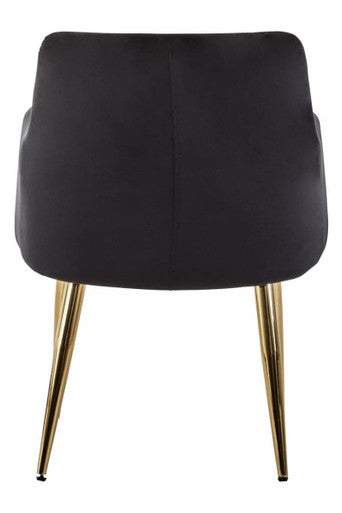 Tamzin Black Velvet Angular Dining Chair