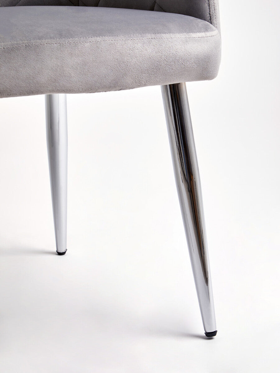 Tamzin Mink Velvet Splayed Dining Chair