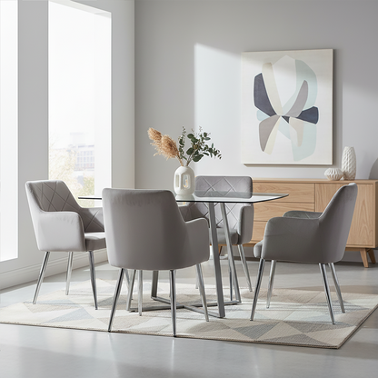 Tamzin Mink Velvet Splayed Dining Chair